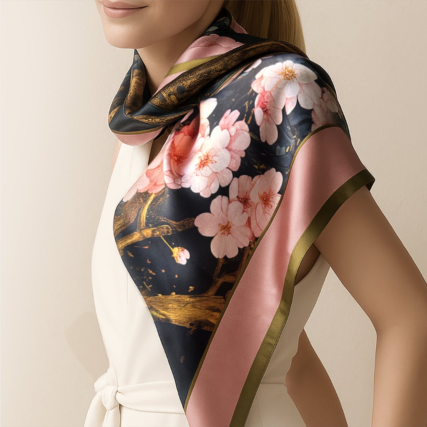 Sleeping Under Sakura scarf 90